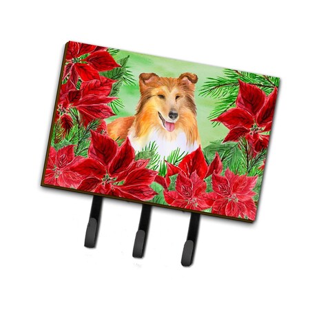Carolines Treasures Sheltie Poinsettas Leash or Key Holder CK1367TH68